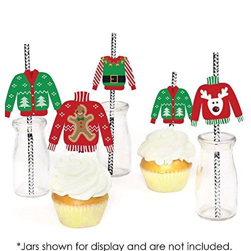 Set de 24 pitillos decorativos navideños de papel miniatura 5