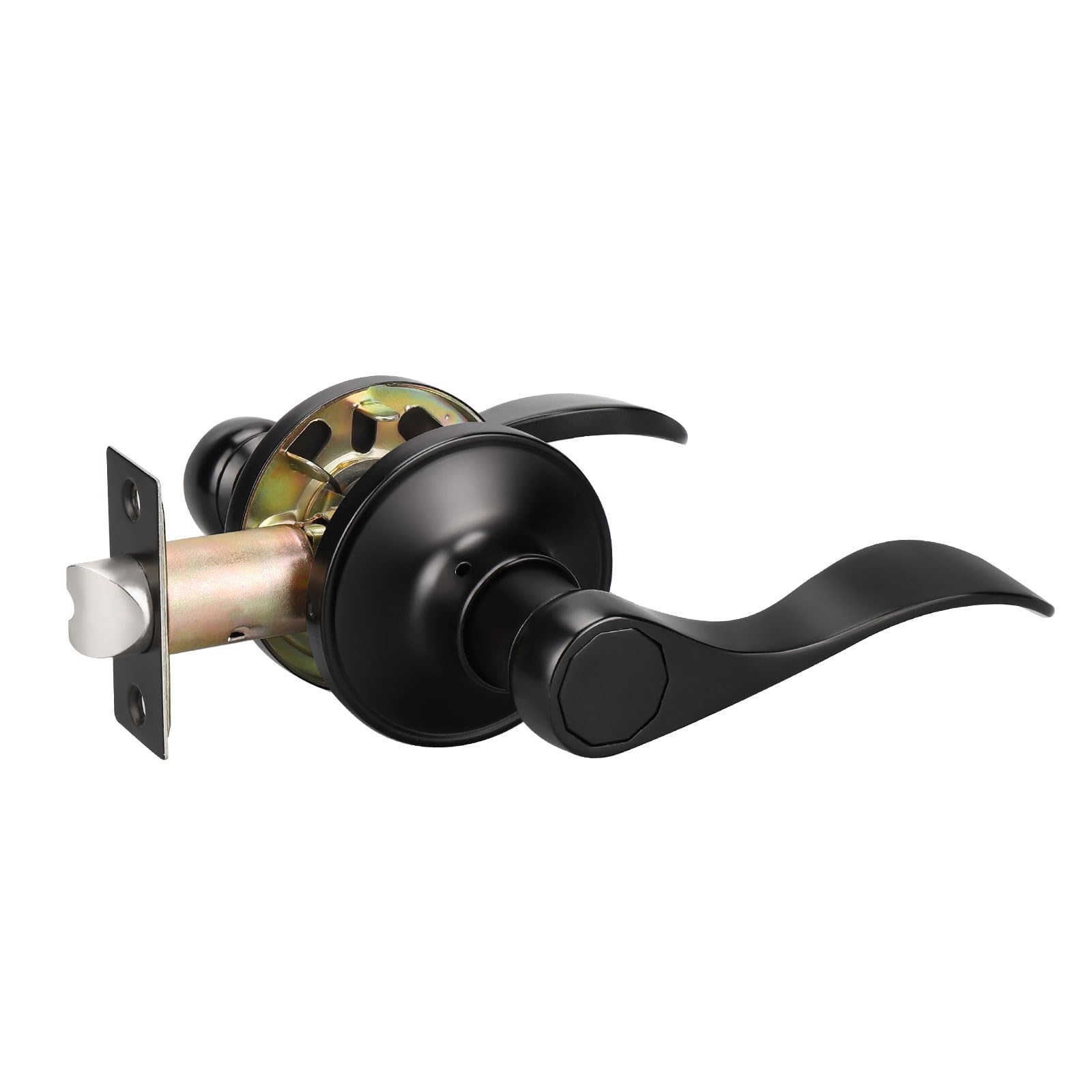 KNOBWELL Lot De 2 Poignées De Porte Noires Mates, Fonction De Passage