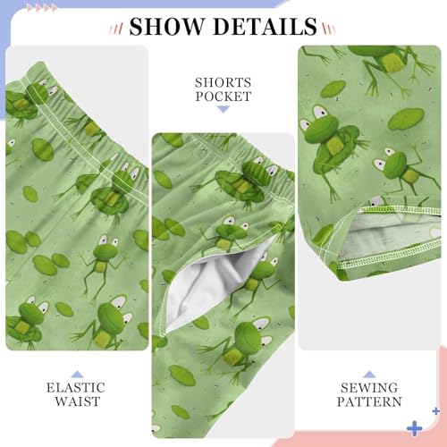 ZZXXB Frog Lotus Leaves Boys Long Pants Soft Trousers Elastic Waist Kids Lounge Bottoms with Pockets S-XL4