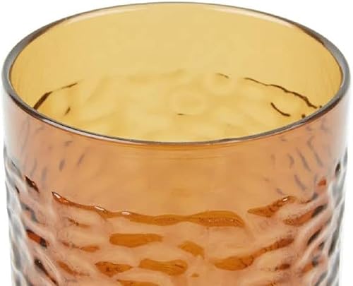Miniatura 3 de TrueCraftware - Juego de 12 vasos de color ámbar de 16 onzas con diseño de guijarro, reutilizables, de alta calidad, aptos para lavavajillas,