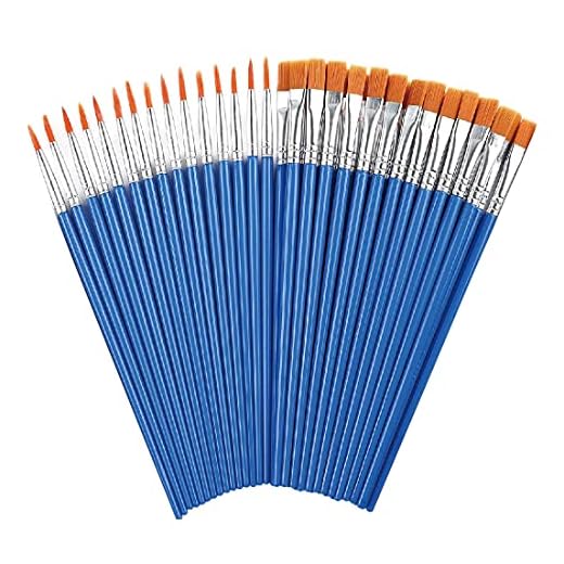 CWED 30 pinceles niños,pinceles de pintura planos para retoque, pinceles pequeños para manualidades en el aula, pinceles finosde pintura para pintura acrílica, acuarela, lienzo y pintura facial