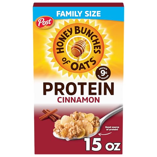 Honey Bunches of Oats Cinnamon Protein Breakfast Cereal, 15 oz Box