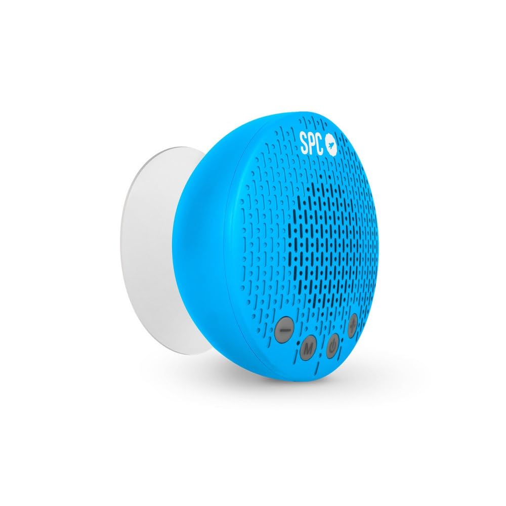 SPC Splash 2 Bezprzewodowy głośnik Bluetooth 5.0 do prysznica z przyssawką IPX5, radio FM, zestaw głośnomówiący, mikrofon, niebieski