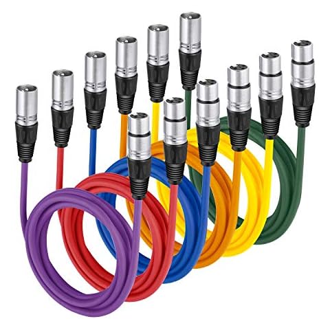 NEEWER 6 Cables de Audio XLR Macho a XLR Hembra de Micrófono de 1m en 6 Colores Cover