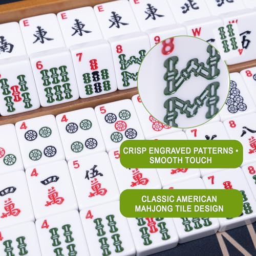 American Mahjong Set completo con accesorios y maletín miniatura 5