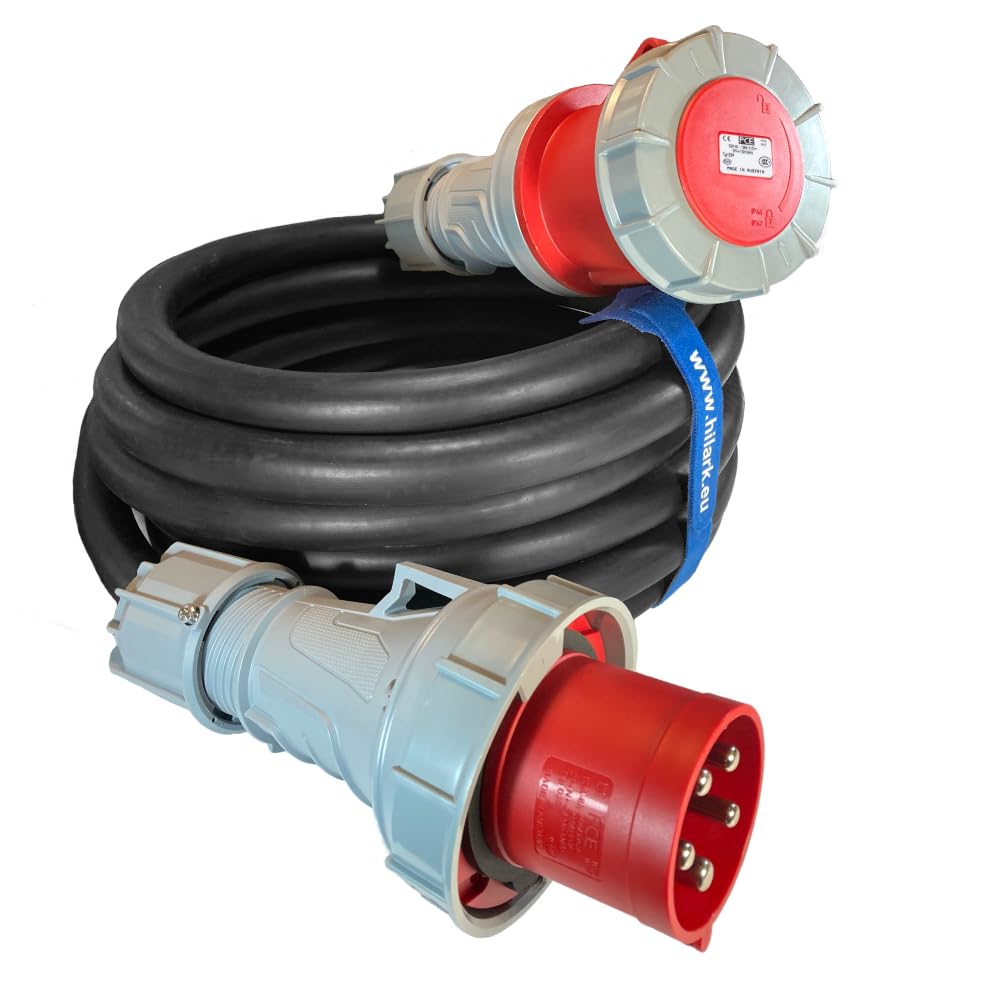 Hilark Cable Tech Przejściówka siłowa 63A, adapter siłowy 5P na 63A 4P IP 67 5M