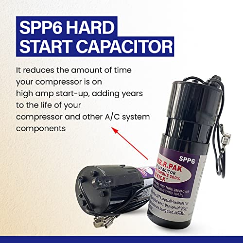 Ppspp6 Relay And Hard Start Capacitor, Ac Capacitor For Use On Single Phase Psc Air Conditioner Units, Compatible With Supco Oem Spp6, Saves Time, Effort And Maintenance Costs #TOP6