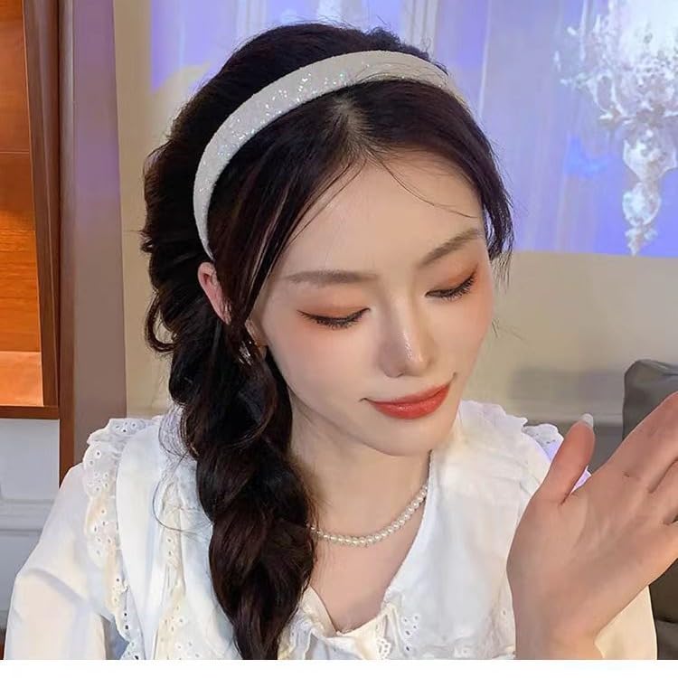 3PCS Glitter Headbands Non Slip Headband, Sparkle Wide Padded Headbands Head Band,Hair Accessories for Women for Birthday Party Favors