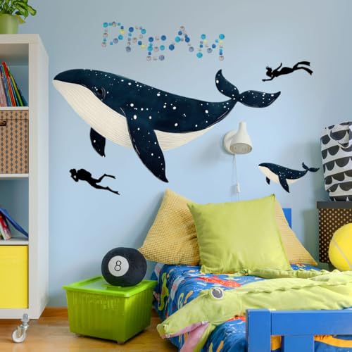 Vinilo Decorativo de Ballena Bajo el Mar para Pared miniatura 5