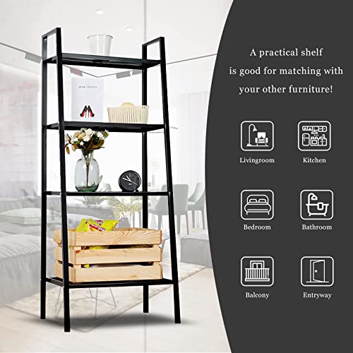 4-Tier-Metal-Ladder-Shelf-Black-Ladder-Bookshelf-Multifunctional-Ladder-Shaped-Plant-Flower-Stand-Industrial-Organizer-Rack-Storage-Shelves-for-Living-Room-Bedroom-Office 4 Tier Metal Ladder Shelf Black Ladder Bookshelf Multifunctional Ladder Shaped Plant Flower Stand Industrial Organizer Rack Storage Shelves for Living Room Bedroom Office