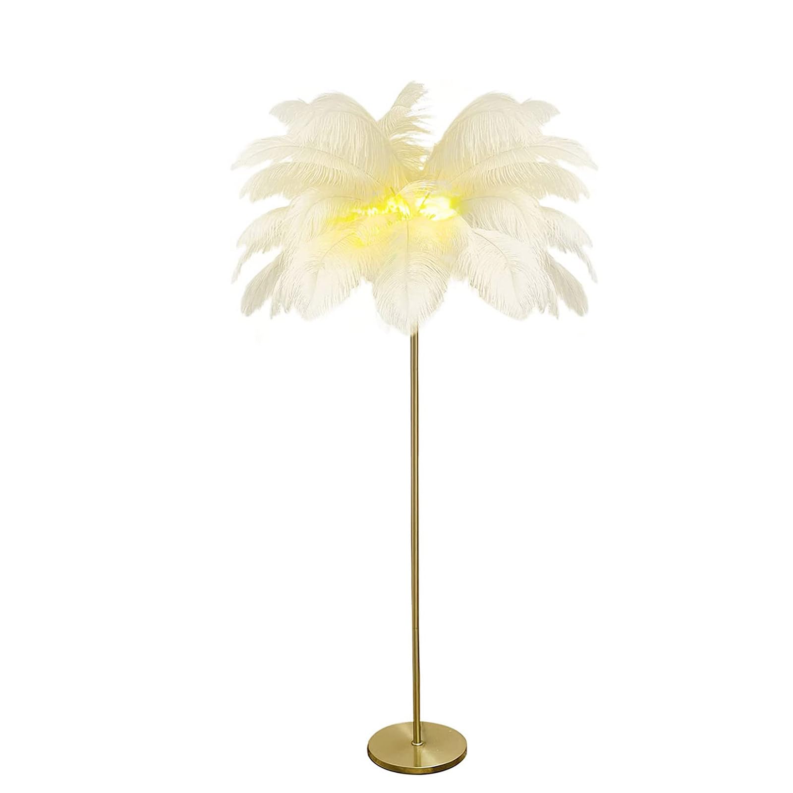 Lampadaire en plumes à température réglable et pied en métal stable