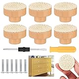 Material premium: las tiradores de gabinetes de cocina están hechas de madera de alta calidad y material de ratán, que no es tóxico, inodoro, liviano, no se deforma fácilmente y es duradero.