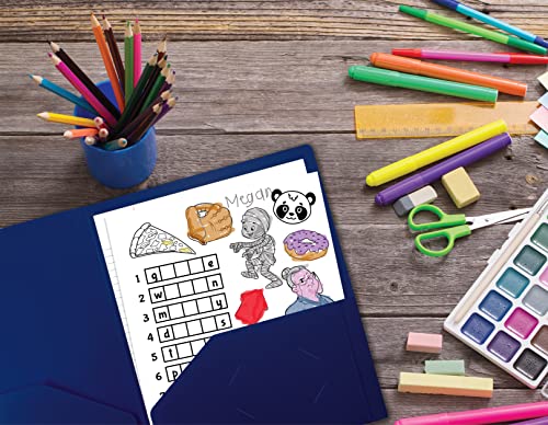 Heavyweight Plastic 2 Pocket Portfolio Folder, Letter Size Poly Folders By Better Office Products, 24 Pack (Blue) #TOP4