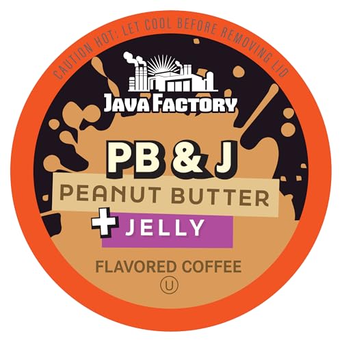 Java Factory Flavored Coffee Pods, Peanut Butter and Jelly, Compatible