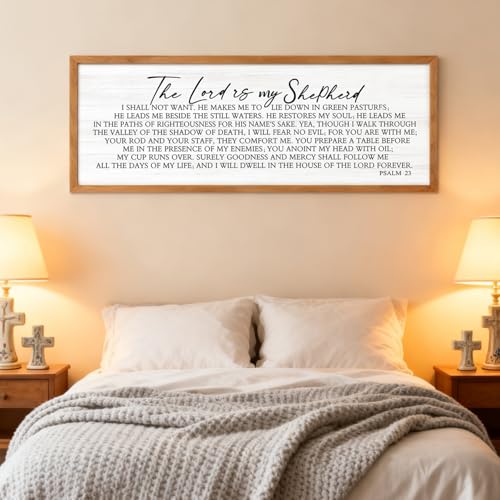 The Lord is my Shepherd Rustic Bible Verse Framed Wall