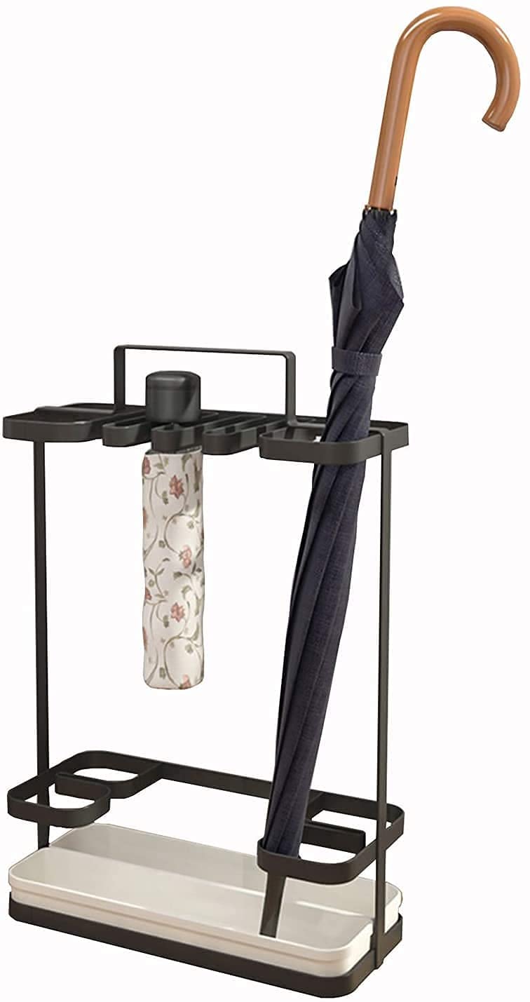 Porte-parapluie grande capacité LUNEZY noir avec bac d'égouttage