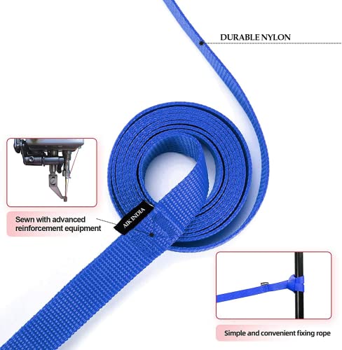 Image of Dog Neck Collar Belts And Leash For Medium Dogs, Dog Stylish Nylon Leash Belt With Bell - Beagle, Pug, Boxer, Shiba Inu, Tibetan Terrier (Medium, Blue),19X1 Inch