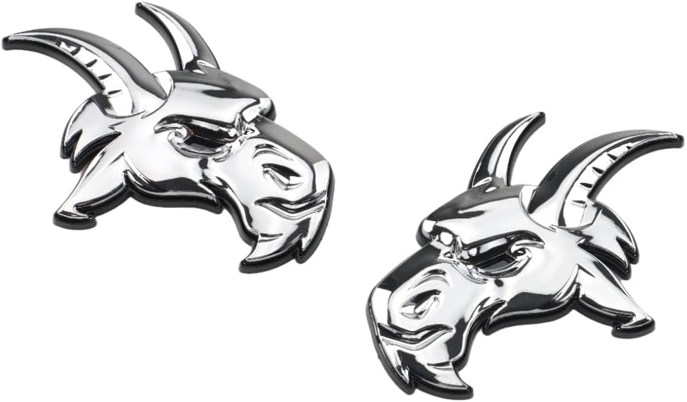 Pair New Custom Head Emblems 3D Car Right and Left Badges Stickers Replacement for TRX Ram 1500 2500 3500 Fender Badge Hellcat (Chrome Black)