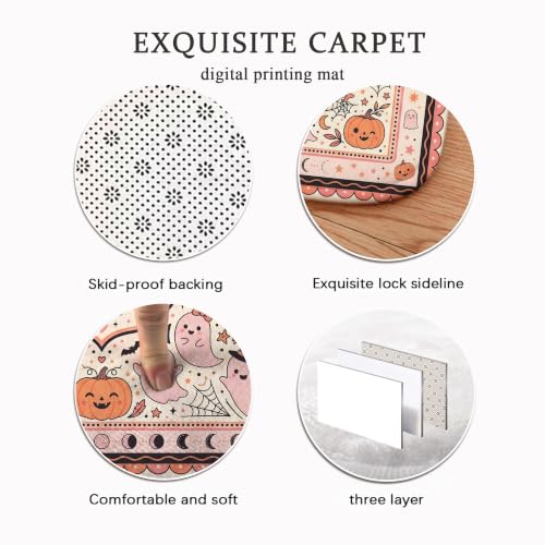 Alfombra de Halloween rectangular naranja para dormitorio y suelos de interior antideslizantes 8