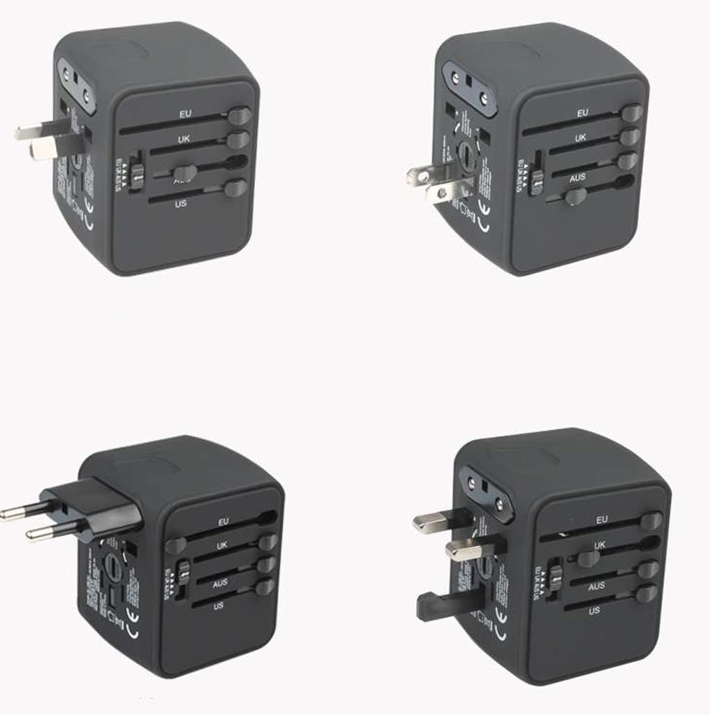 Adaptateur de Prise de Courant 4 Ports USB Adaptateur de Chargeur Mural Adaptateur de convertisseur de Prise Multifonction International Portable de Voyage