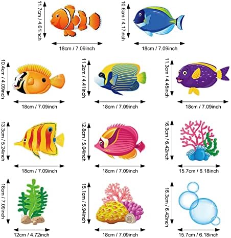 30 Pieces Tropical Fish Hanging Swirls Under The Sea Party Decorations Ceiling Decor for Boys Girls Ocean Themed Party Mermaid Creatures Baby Beach Themed Party Supplies