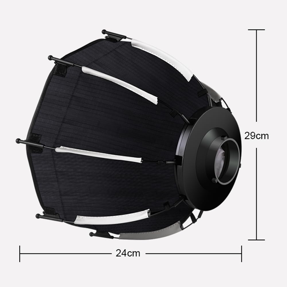 Caja de Luz Octogonal de 30 Cm, Montaje Mini Bowens, Caja de Luz con Rejilla de Panal de Liberación Rápida para Estudio de Luz de Relleno COB ZU60 o M60