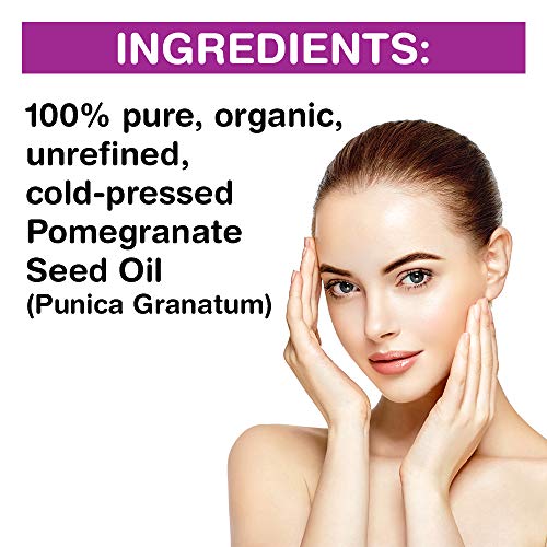 Organic Pomegranate Seed Oil. 100% Pure Unrefined Cold Pressed Essential Oil. Unclog Pores, Remove Dirt, Acne From Skin. Nourishes Hair And Scalp. Natural Antioxidant Moisturizer For Men And Women 2Oz #TOP3