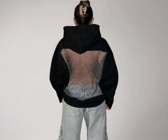 PAKLON Women's Hooded Sweatshirt with Mesh Back Panel - Image 1
