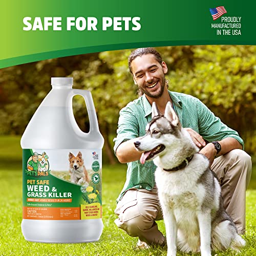 Pet's Pal Natural Weed Killer | Pet Safe Weed Killer Spray | Ready-To-Use Natural Herbicide | Environmentally Safe | Bee Safe | Glyphosate Free | Safe For Kids (1 Gallon) #TOP2