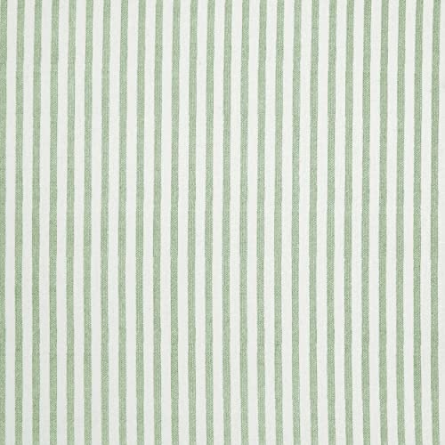 Image of Laura Ashley - Euro Sham Covers, Soft Cotton Decorative Pillow Covers with Envelope Closure, 26x26, Ticking Stripe Room Decor, Set of 2 (Green)