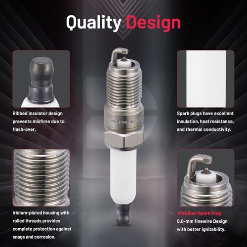 Image of BDFHYK 4213 Iridium Spark Plugs Compatible with Buick Lucerne Terraza Impala Malibu Monte Carlo Uplander for Pontiac G6 Montana Aura Relay Vue 3.5L 3.9L V6 Replacement for IZTR4A11 Set of 6