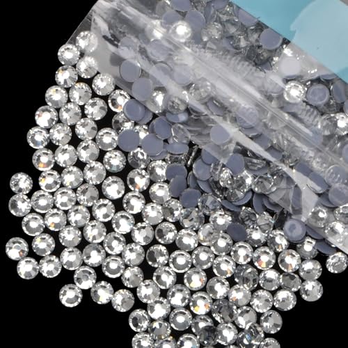 Image of 4500 Pieces Hot Fix Glass Flatback Rhinestones HotFix Round Crystal Gems (Crystal Clear, SS6)