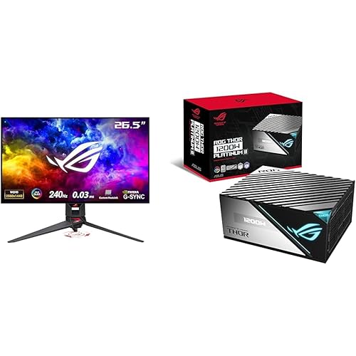 ASUS ROG Swift 27" 1440P 240Hz 0.03ms Gaming Monitor & 1200W Platinum II Power Supply Gaming Bundle