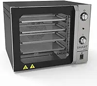 Forno Turbo Convector Elétrico Smart Basic 4 Esteiras Preto e Painel Inox FCSB4E - Venâncio 220V