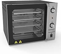 Forno Turbo Convector Elétrico Smart Basic 4 Esteiras Preto e Painel Inox FCSB4E - Venâncio 220V