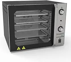 Forno Turbo Convector Elétrico Smart Basic 4 Esteiras Preto e Painel Inox FCSB4E - Venâncio 220V