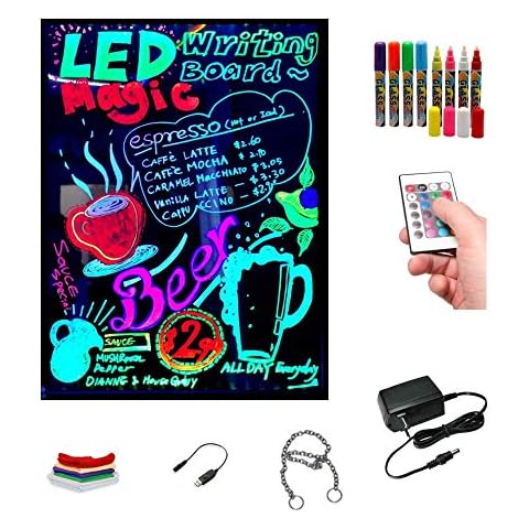 Pizarra LED luminosa 30x40cm con Pack 8 rotuladores Cover