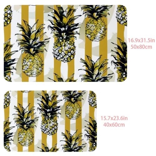 Tapis de bain ananas jaune 50x80 cm absorbant et lavable - 5