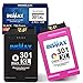 Price comparison product image INSMAX Remanufactured 301XL Ink Cartridges Combo Pack Replacement for HP 301 XL 301XL Cartridges for HP Deskjet 3050 2540 2050 Envy 4500 4501 4502 OfficeJet 2620 2621 2622 (1 Black, 1 Tri-Colour)