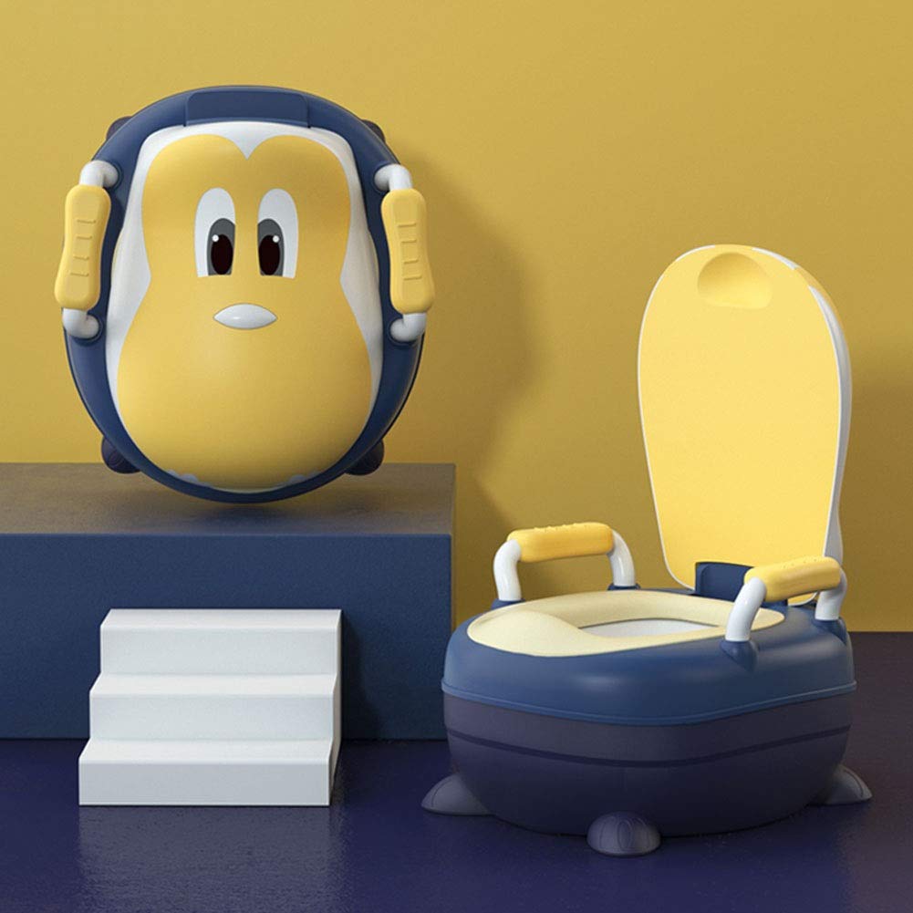 Kinder-Toilette Potty Training Stuhl-Sitz Kind Sauberkeitserziehung Sitz for Jungen Und Mädchen Tier Potty Töpfchen Stuhl (Color : Yellow Blue, Size : Hard advances)