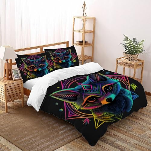 Housse de couette 2 pièces animals imprimé parure lit 200x200 - 2
