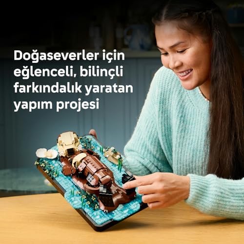 LEGO Ideas Yüzen Deniz Samurları 21366 - Yetişkinler için Anne Deniz Samuru, Küçük Yavru Figürü ve İstiridye İçeren Yaratıcı Dekoratif Model Yapım Seti, Hediye Fikri (1234 Parça) - Görsel 6