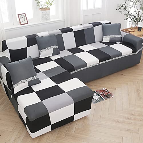 Homerich Bedrukte bankhoes beschermer comfortabele bankhoes beschermer vlekbestendig bankhoes waterdichte bankhoes met multi-hoes voor sectionele bank-B 1-zits stoel (35-55