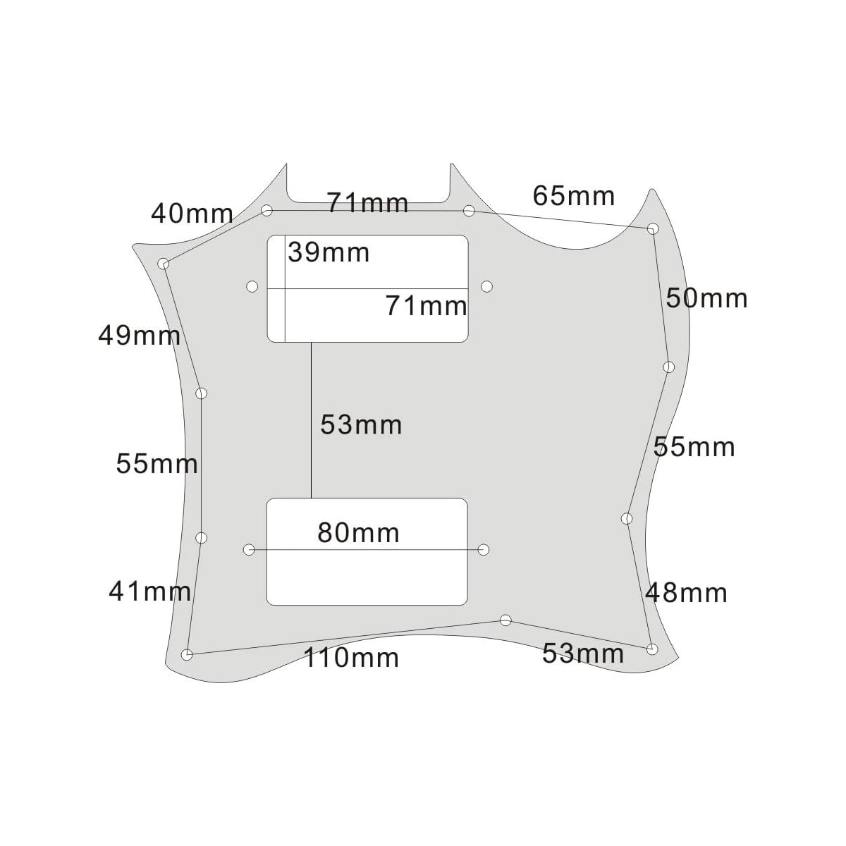 ROZILO Full Face No Hole American Standard SG Pickguard Scratch Plate with Screws Fit SG Guitar Epiphone SG Black 3Ply