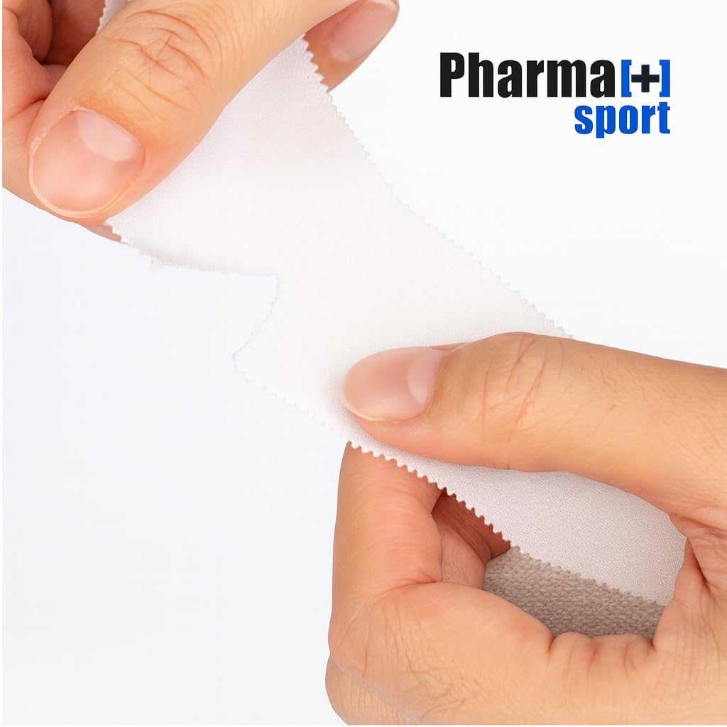 Tape Sportivo Anelastico 3,8 cm x 14 m - Nastro Protettivo Ipoallergenico per Articolazioni e Muscoli, Adesione Forte - Bianco Conf 24 Pezzi