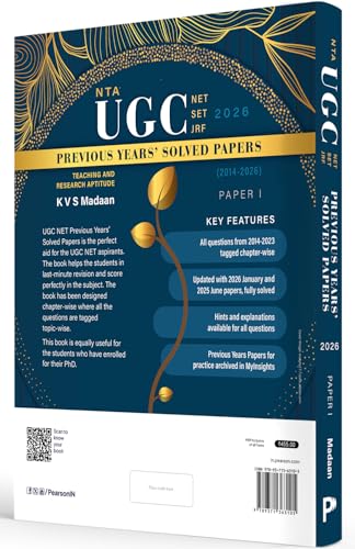 Image of Pearson'26 NTA UGC NET SET,JRF Paper 1 Previous Years' Solved Papers-2014 to 2026 (Teaching & Research Aptitude)|January 2026 & June 2025 Solved paper