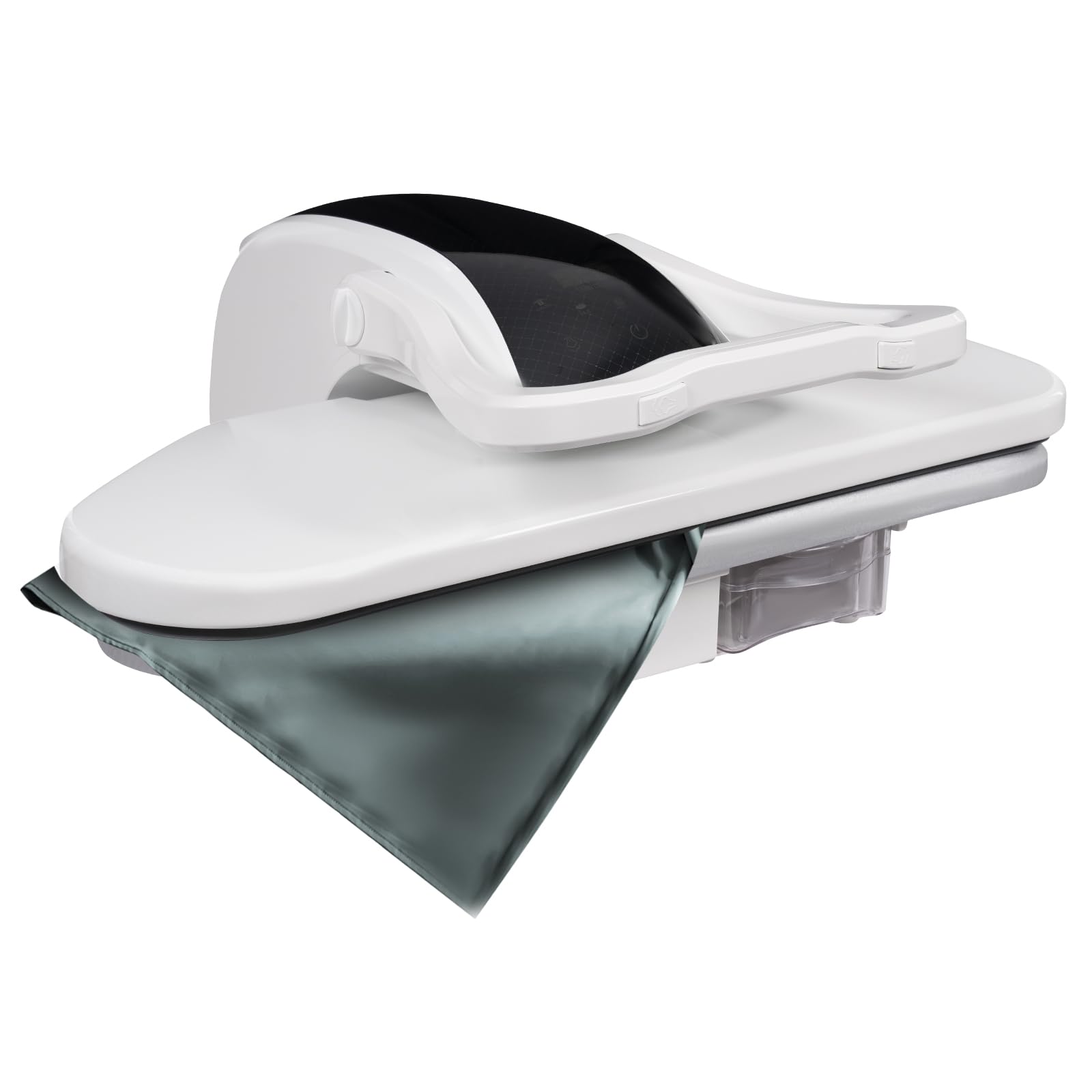 Bacacoo Intelligent Steam Press, Digital Steam Press, 1600W Steam Iron Press with Touch Screen 5 Fabric Functions for Ironing Clothes, Sheets, and Fabrics Made, White