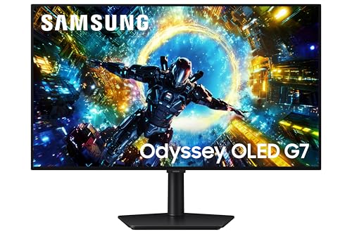 Samsung Odyssey OLED G7 Gaming Monitor 80cm (32") UHD, 4K 165Hz / FHD 330 Hz, 0.03ms(GTG), FreeSync Premium Pro, G-Sync, DP, HDMI, Height, Tilt, Swivel, Pivot Wall Mountable, (LS32HG730SWXXL, Black)