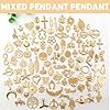 WeddHuis 100 Pièces Breloques Pendentifs pour Bijoux DIY, Charms Vintage Aesthetic pour Colliers Bracelets Boucles d'Oreilles (doré) #1