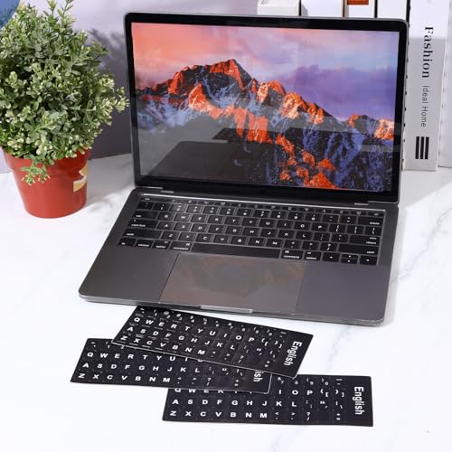 Pegatinas para teclado universal en inglés, 4 piezas miniatura 5